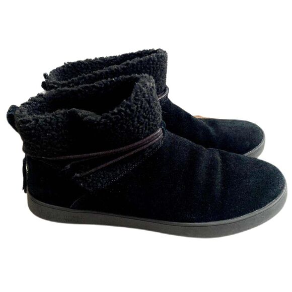 Koolaburra by Ugg Isana Ankle Bootie Black‎ Suede Sheepskin Women's Size 10 - Picture 1 of 7